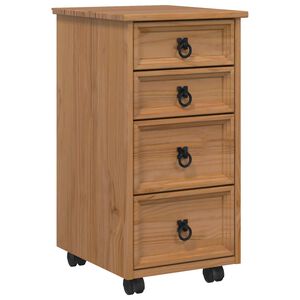 vidaXL Rolling Cabinet with Drawers CORONA Honey Brown