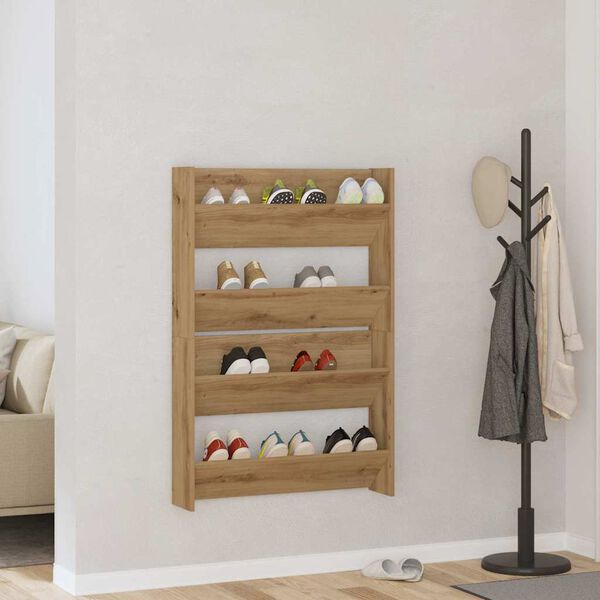 vidaXL Shoe Cabinet 2 pcs Artisan Oak 81 x 18 x 60 cm Engineered Wood