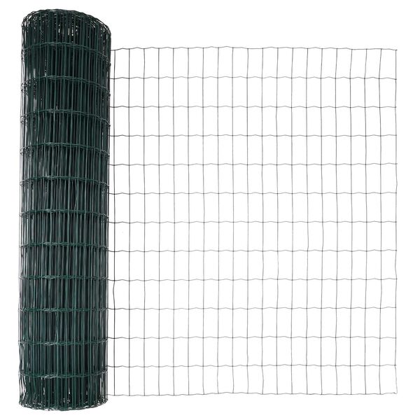 vidaXL Euro Fence Green 1 x 10 m PVC-coated iron