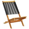 vidaXL Folding Garden Chairs 6 pcs Black Solid Wood Acacia