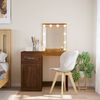 vidaXL Dressing Table with LED Lights Brown Oak 90x42x132.5 cm