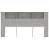 vidaXL Headboard Cabinet Concrete Grey 200x18.5x104.5 cm