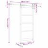 vidaXL Sliding Door White and Black 86 x 198.5 cm Solid Pine Wood