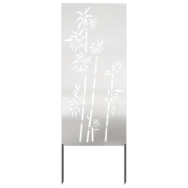 vidaXL Garden Privacy Screen Floral Silver 50 x 140 cm Stainless steel