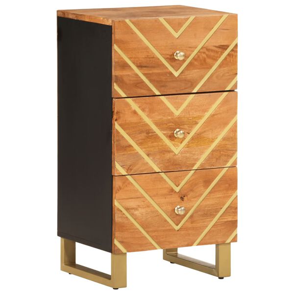 vidaXL Side Cabinet Brown and Black 40x33.5x75 cm Solid Wood Mango