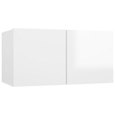 vidaXL TV Cabinets 8 pcs High Gloss White Engineered Wood