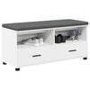 vidaXL Hall Bench with Cushion with Drawer White 100 x 38 x 46 cm