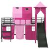 vidaXL Kids'Loft Bed Frame Black and Pink 90 x 200 cm Metal