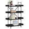 vidaXL Bookcase 4-Tier Black 100x33x145.5 cm Engineered Wood