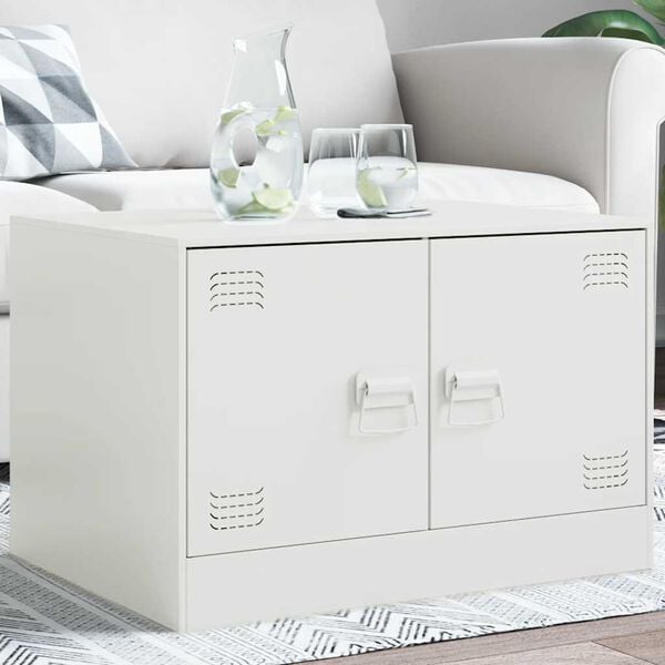 vidaXL Coffee Table White 67x50x44 cm Steel