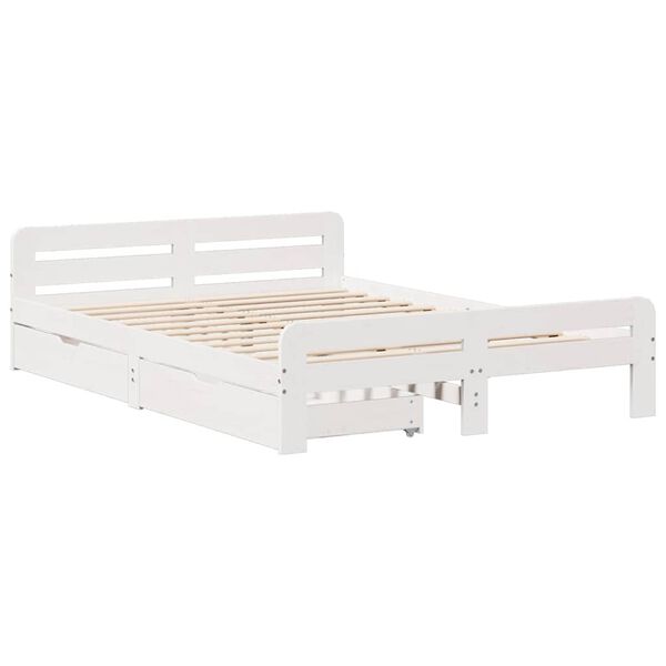 vidaXL Bed frame without Mattress White 160x200 cm Solid Wood Pine