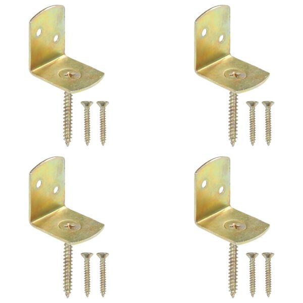 vidaXL Fence Panel Brackets 4 pcs L Shaped Galvanised Metal