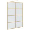 vidaXL Walk-in Shower Wall Gold 140 x 195 cm Tempered Glass