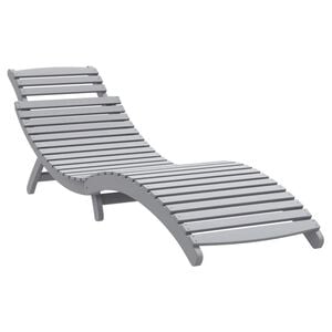 vidaXL Sun Lounger Grey 184x55x64 cm Solid Wood Acacia