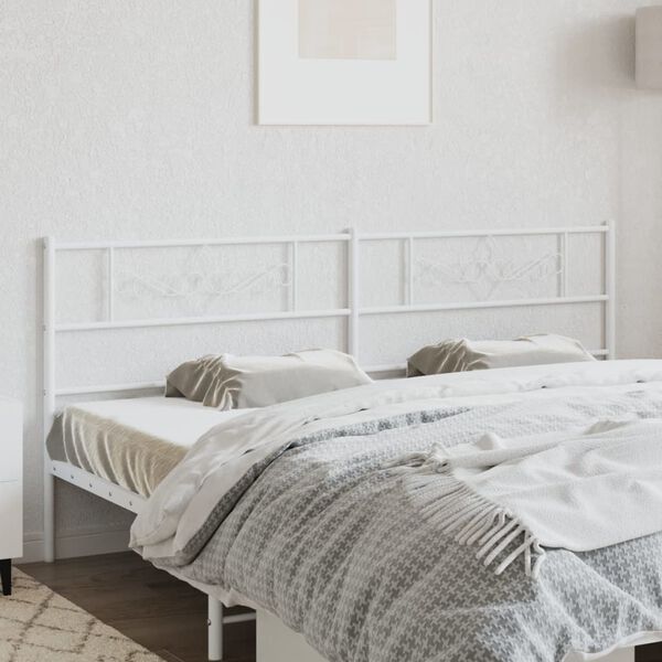vidaXL Metal Replace Headboard White 180 cm