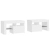 vidaXL Bedside Cabinets 2 pcs with LED Lights High Gloss White 70x36.5x40 cm