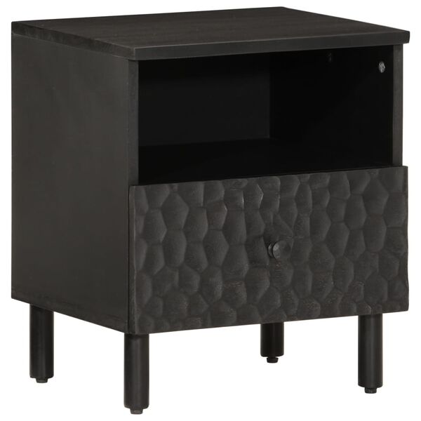 vidaXL Bedside Cabinets 2 pcs Black 40x33x46 cm Solid Wood Mango