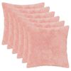 vidaXL Cushion Cover 6 pcs HEERLEN Pink 40 x 40 cm Faux Rabbit Fur
