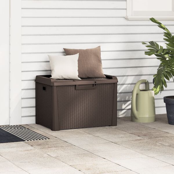 vidaXL Garden Storage Box Brown 125 L PP