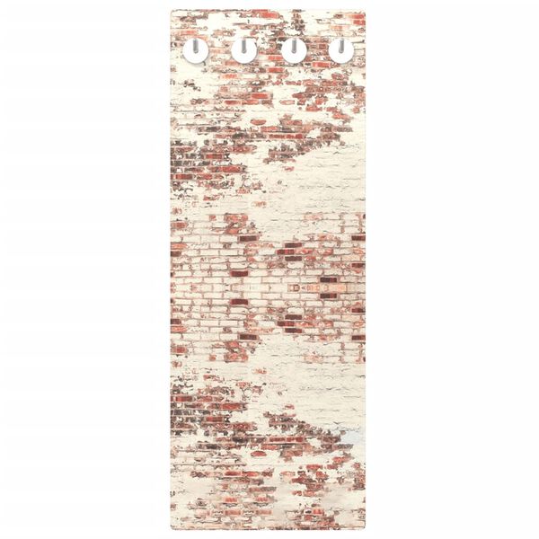 vidaXL Wall Mounted Coat Rack 80x30 cm Tempered Glass Brick Wall