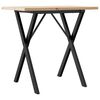 vidaXL Dining Table X-Frame 80x50x75.5 cm Solid Wood Pine and Steel