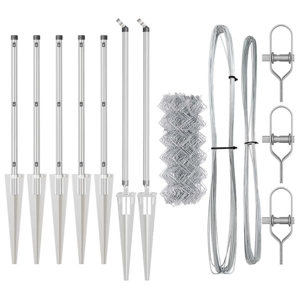 vidaXL Fence Post Silver 10 x 1 m (40 x 40 mm mesh) Steel