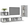 vidaXL 4 Piece TV Cabinet Set Concrete Grey Engineered Wood
