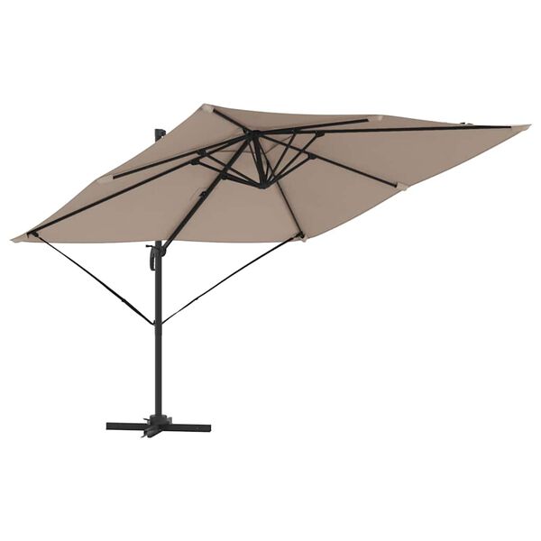 vidaXL Roma Parasol Taupe 286 x 285 x 265 cm Polyester and Aluminium
