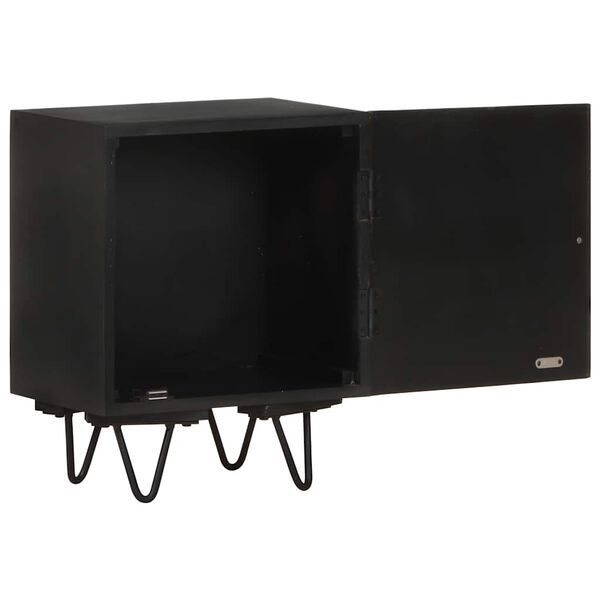 vidaXL Bedside Cabinet with Brass Front 40x30x50 cm Solid Mango Wood