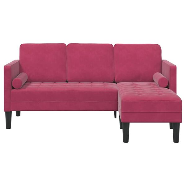 vidaXL Sofa Set with Cushion Wine Red 173 x 131 x 67 cm Polyester