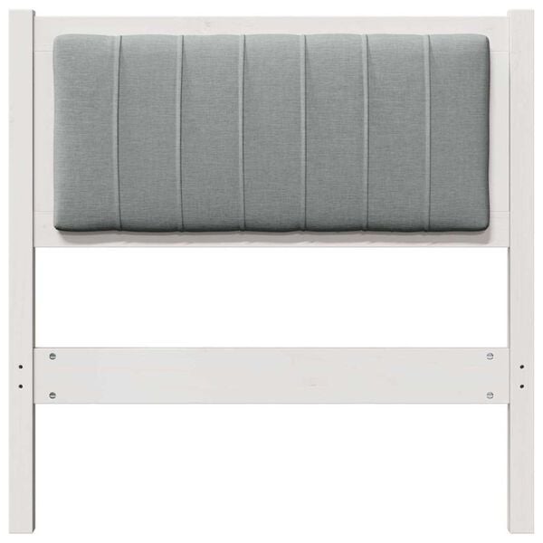 vidaXL Upholstered Headboard White 80 cm Solid Pine Wood