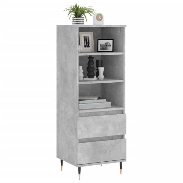 vidaXL Highboard Concrete Grey 40x36x110 cm Engineered Wood