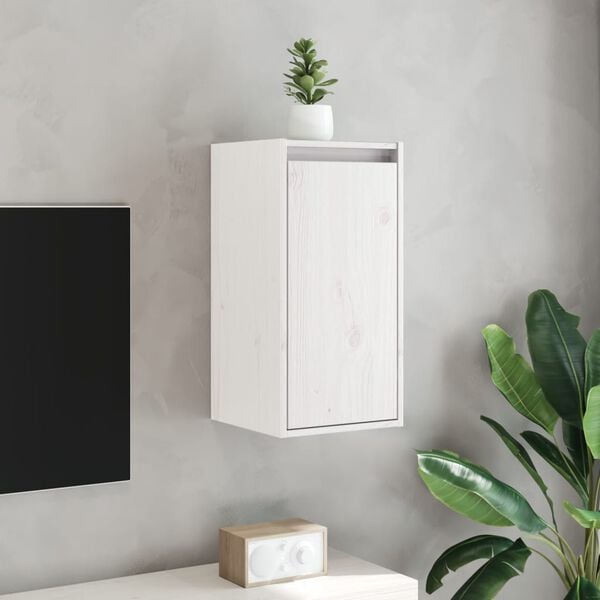 vidaXL Wall Cabinet White 30x30x60 cm Solid Wood Pine