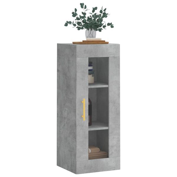 vidaXL Wall Mounted Cabinet Concrete Grey 34.5x34x90 cm