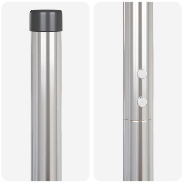 vidaXL Fence Posts 12 pcs Silver Powder-coated steel