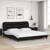 vidaXL Bed Frame without Mattress "Hvar" Black and White 180x200 cm Super King Faux Leather
