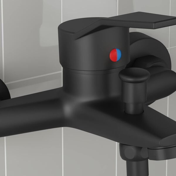 vidaXL Shower Mixer Tap Black G 1 / 2 inches
