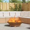 vidaXL Fire Pit Brown 100 x 100 x 28 cm Weathering steel
