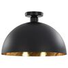 vidaXL Ceiling Lamps 2 pcs Black and Gold Semi-spherical E27