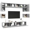 vidaXL 8 Piece TV Cabinet Set Concrete Grey Engineered Wood