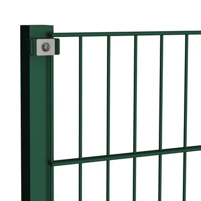 vidaXL Fence Panel with Posts Iron 8.5x1.2 m Green