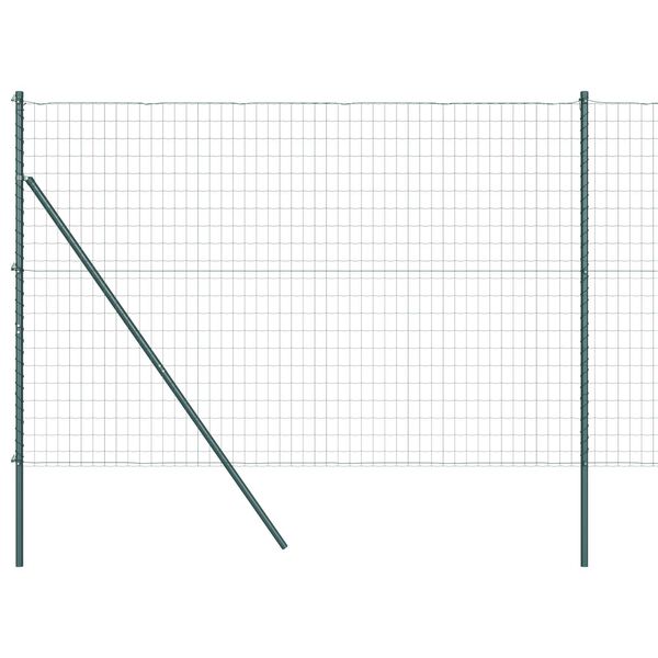 vidaXL Fence with Posts Green 1.5 x 10 m Steel