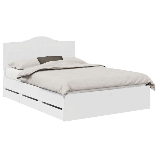 vidaXL Bed Frame with Drawer White 160 x 200 cm Engineer Wood