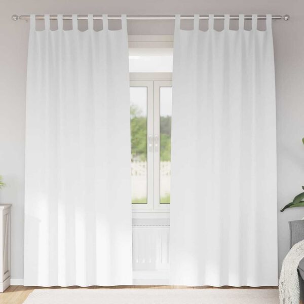 vidaXL Blackout Curtains with Rings 2 pcs Pure White 225 x 140 cm
