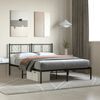vidaXL Metal Bed Frame without Mattress with Headboard Black 140x190cm