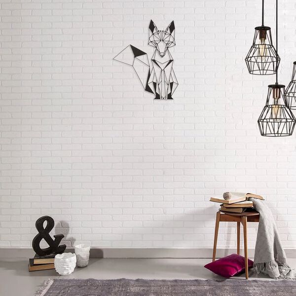 Homemania Wall Decoration Fox 33x40 cm Steel Black