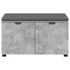 vidaXL Hall Bench with Cushion with Door Concrete Grey 80 x 46 x 46 cm