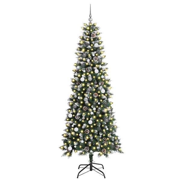 vidaXL Artificial Christmas Tree with 300 LEDs with Stand Green 240 cm