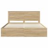 vidaXL Bed Frame with Headboard Sonoma 200 x 200 cm Solid Pine Wood