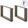 vidaXL Coffee Table Legs U-Shaped 2 pcs Natural Steel 60x(30-31) cm Steel